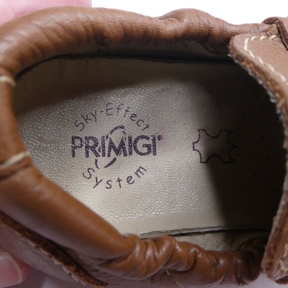 Primigi First Steps Penny Loafers Moccasins Brown Leather Elastic Toddler Boy 9 - Picture 11 of 12